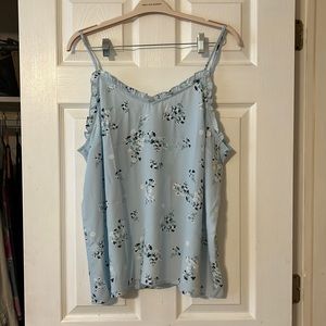 NWT Hawthorne cami tank top pale blue with flowers 2x